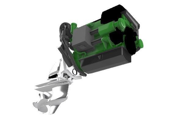Engine Volvo-Penta 340 HP 3D print model_3