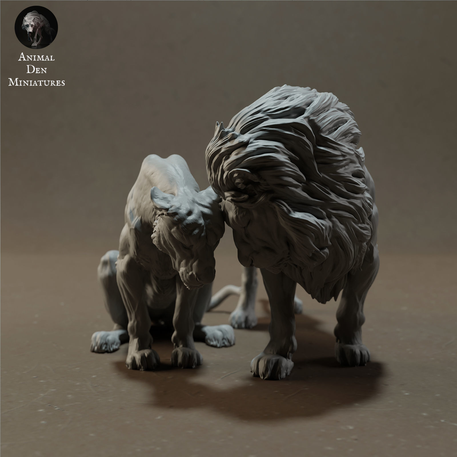 Lion and Lioness Cuddle 3D print model_3