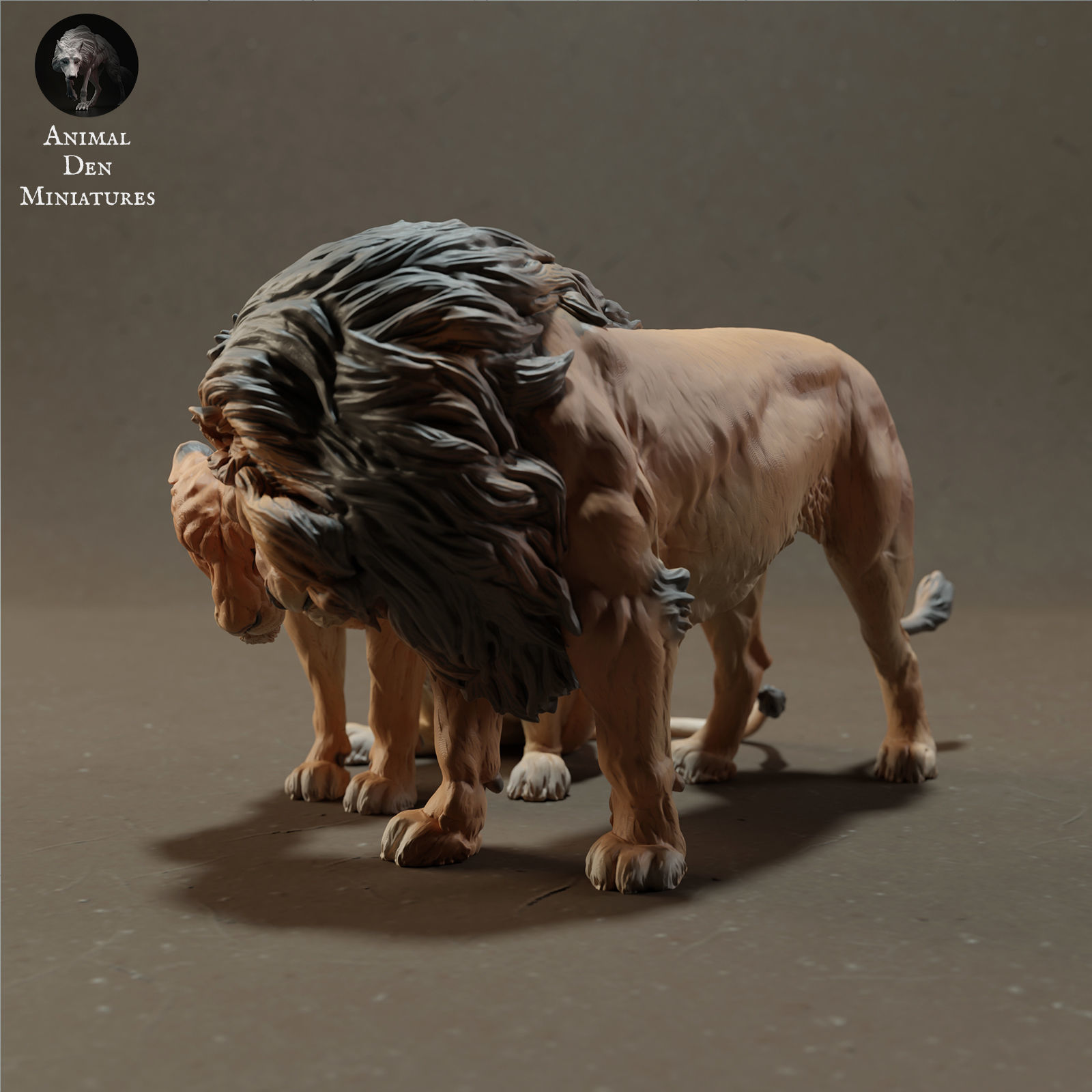 Lion and Lioness Cuddle 3D print model_2