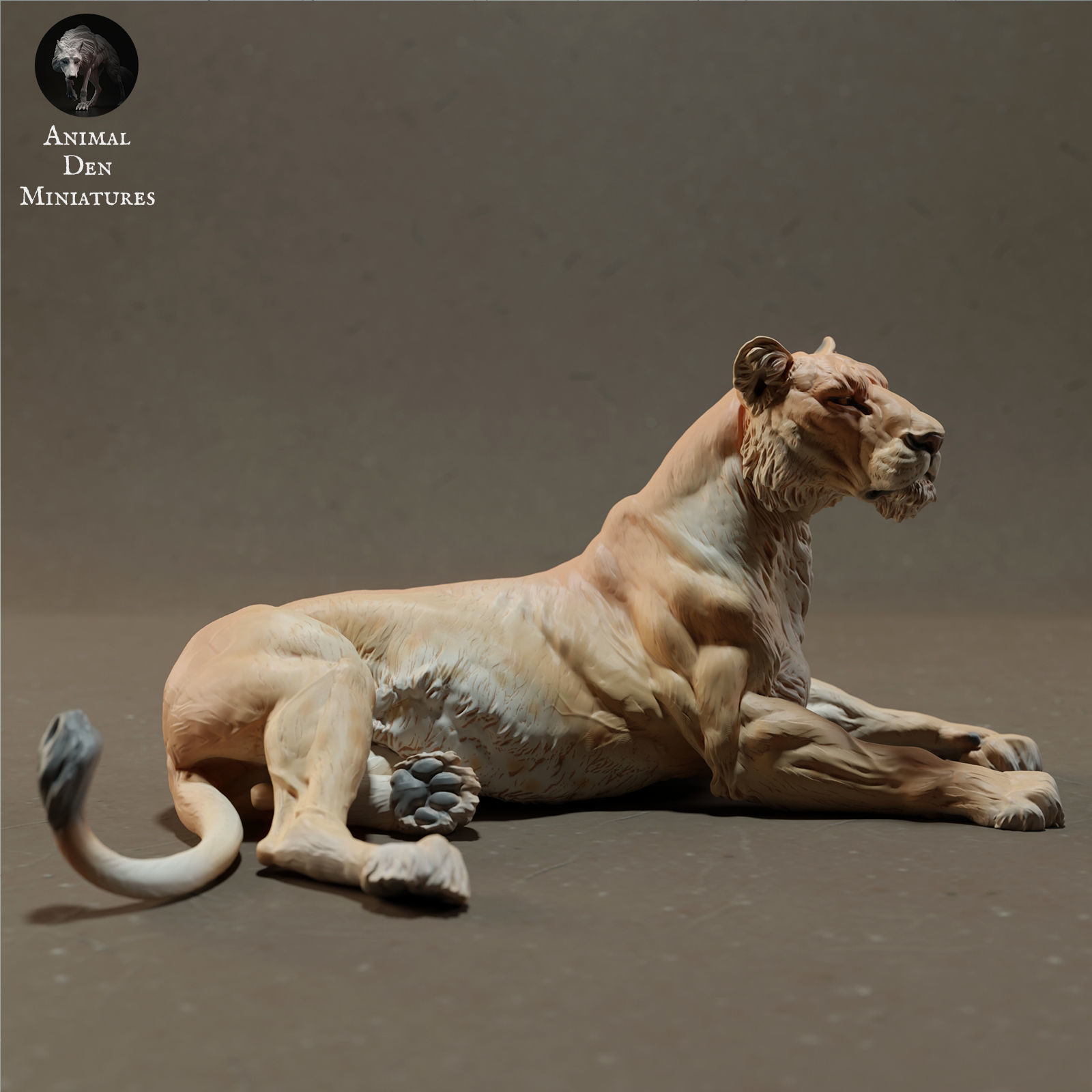 Lioness Lying 3D print model_2