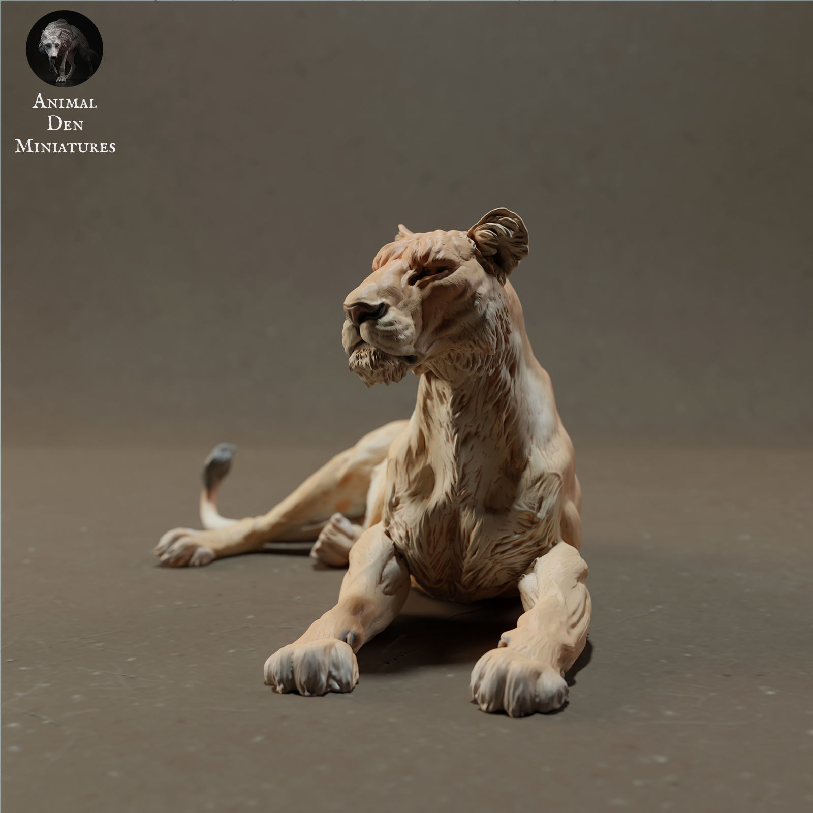 Lioness Lying 3D print model_1
