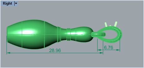3D Diamond Bowling Pin Charm 3D print model_35