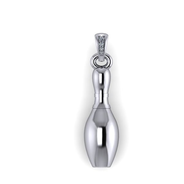 3D Diamond Bowling Pin Charm 3D print model_21