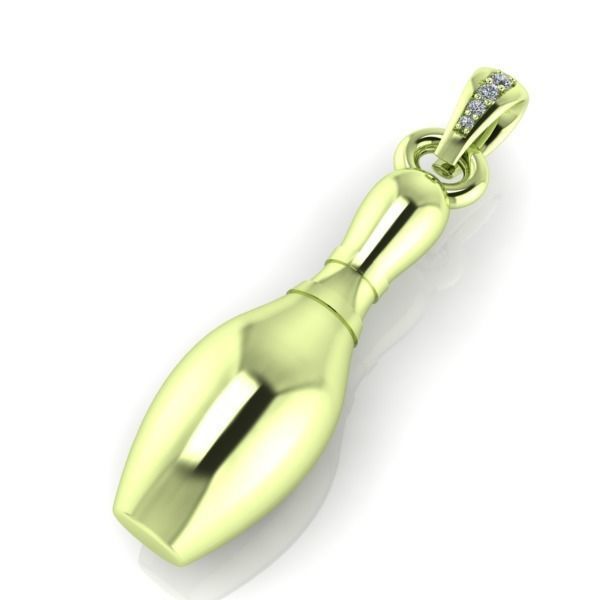 3D Diamond Bowling Pin Charm 3D print model_30
