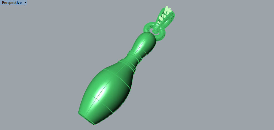 3D Diamond Bowling Pin Charm 3D print model_36