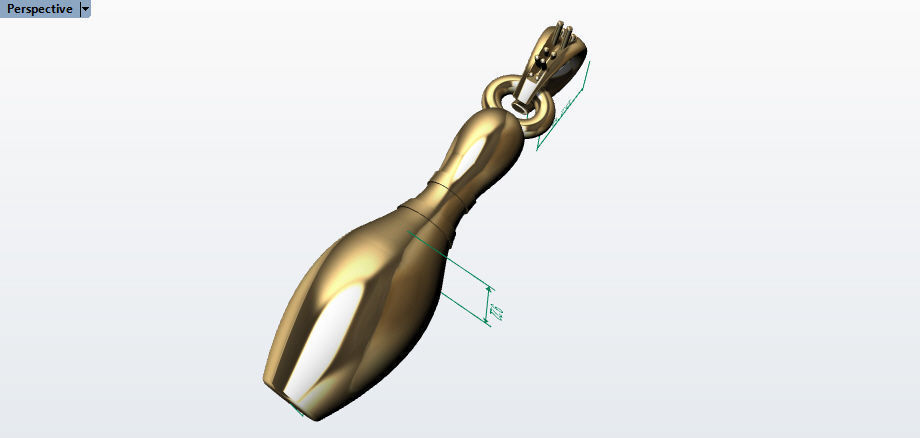 3D Diamond Bowling Pin Charm 3D print model_33