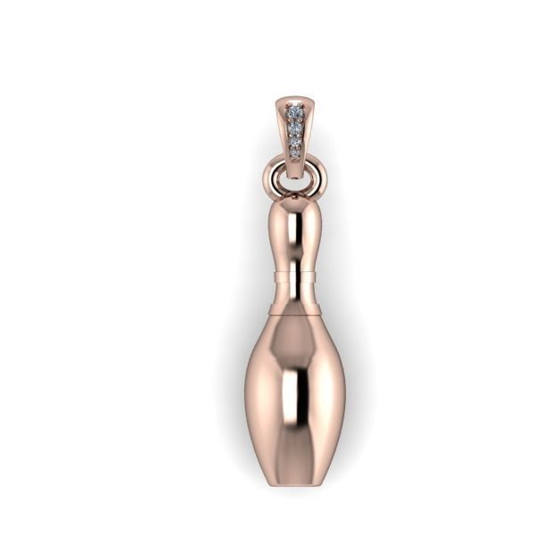 3D Diamond Bowling Pin Charm 3D print model_26