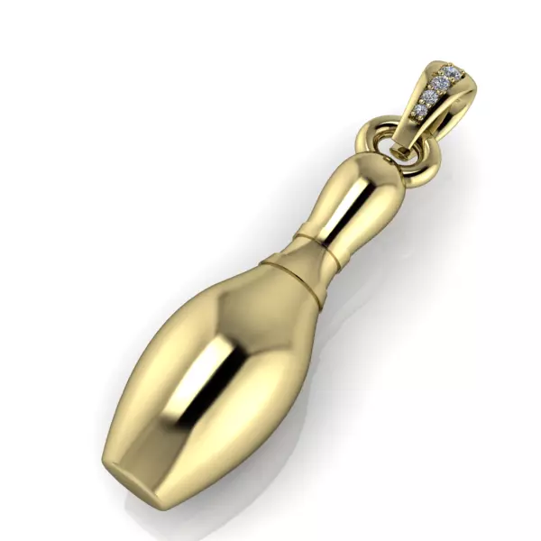 3D Diamond Bowling Pin Charm 3D print model_0