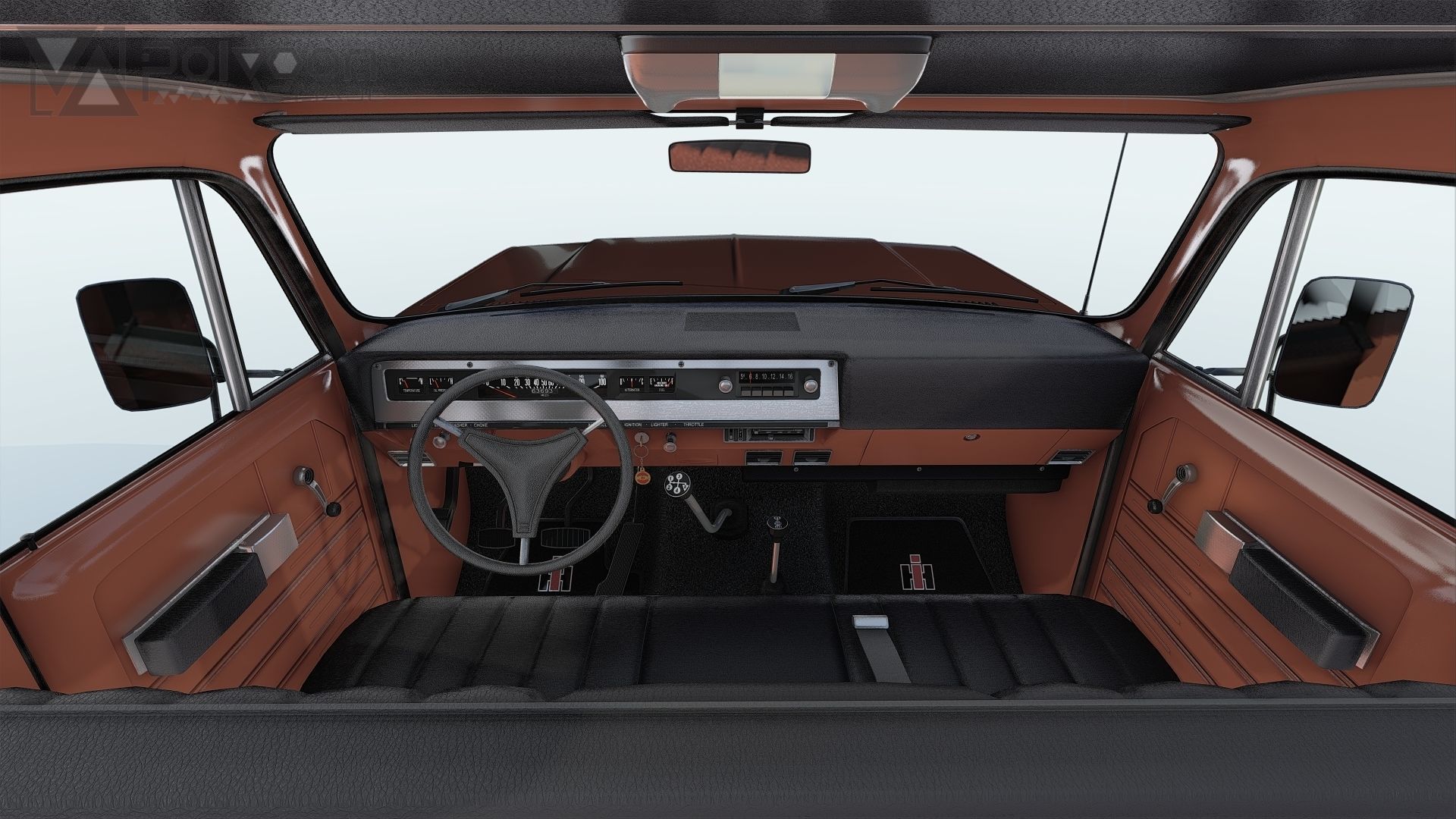 International Haervester Travelette Crew Cab Full Interior 3D model_33