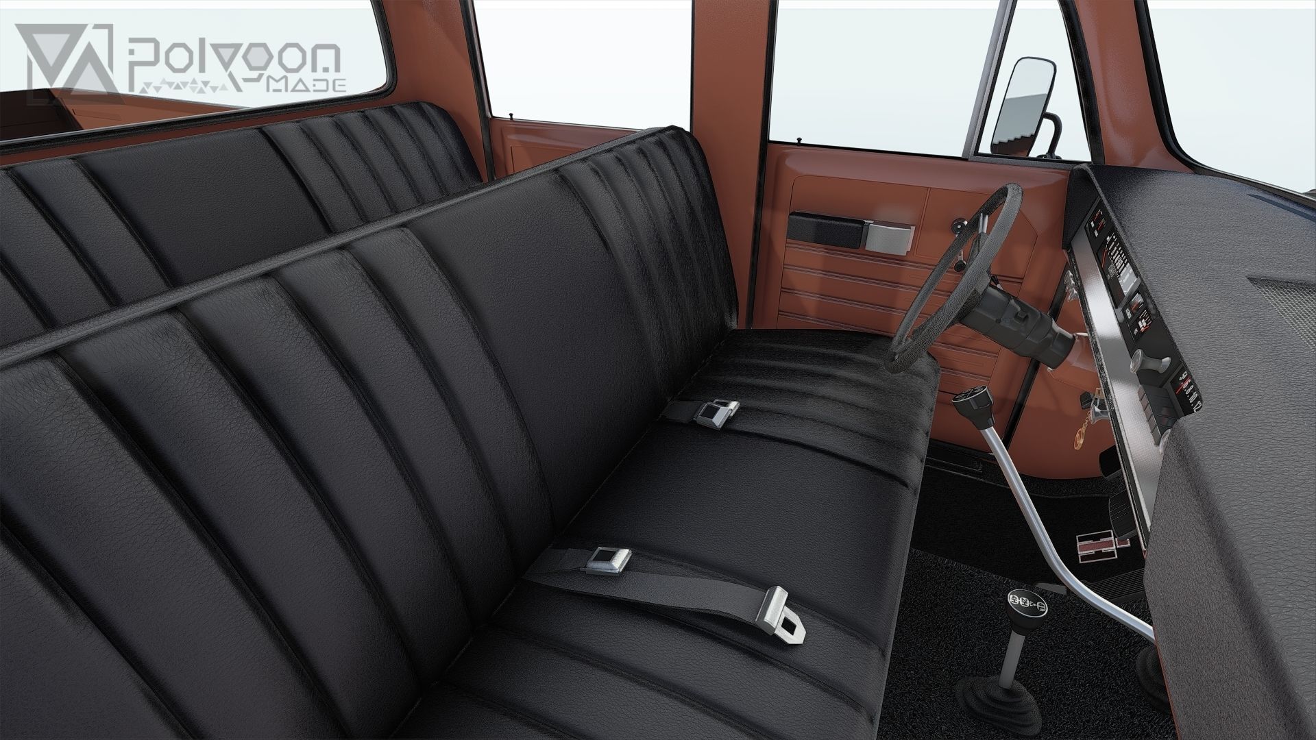 International Haervester Travelette Crew Cab Full Interior 3D model_35