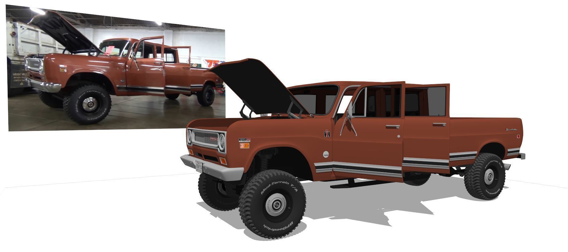 International Haervester Travelette Crew Cab Full Interior 3D model_2