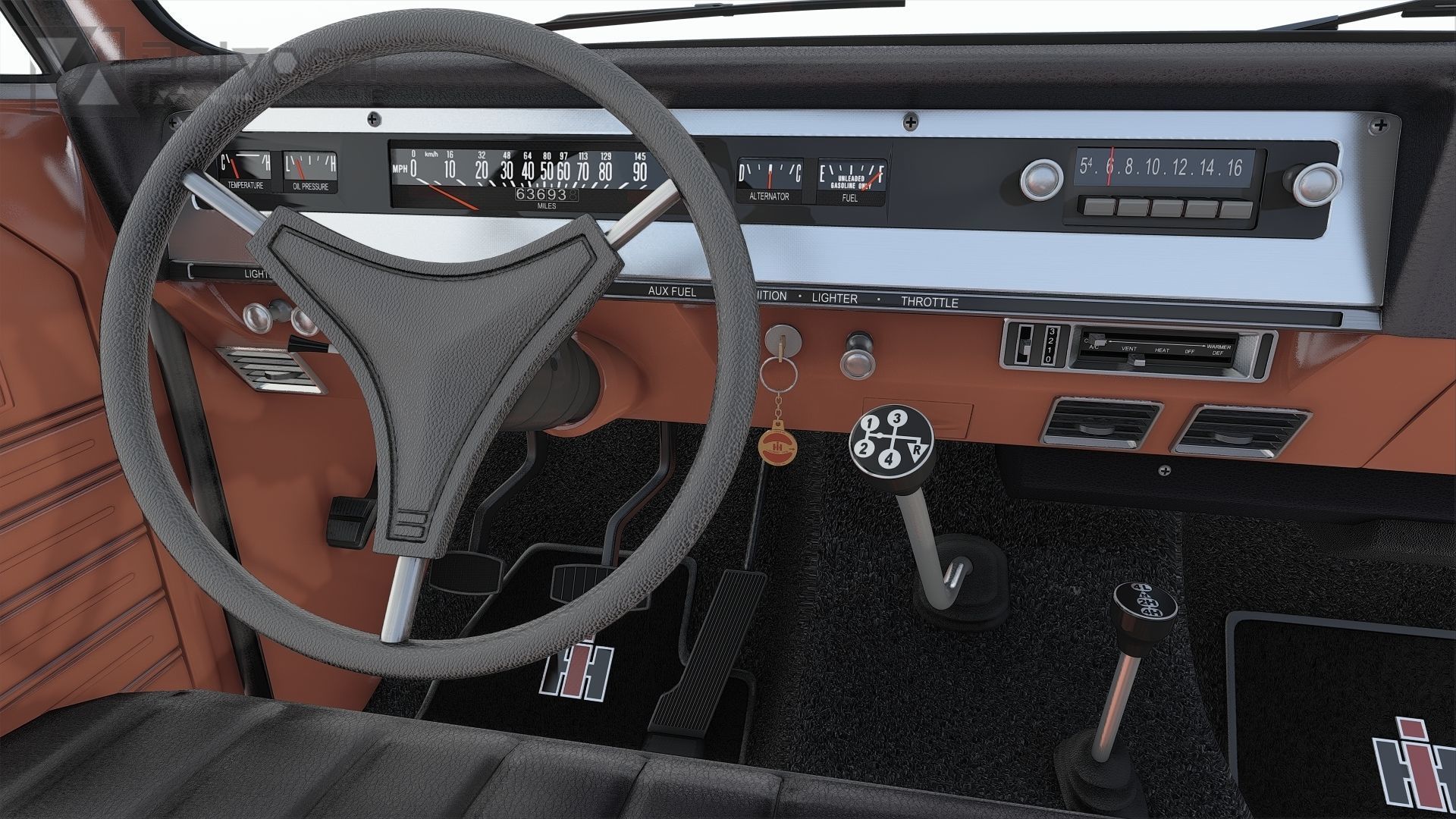 International Haervester Travelette Crew Cab Full Interior 3D model_39