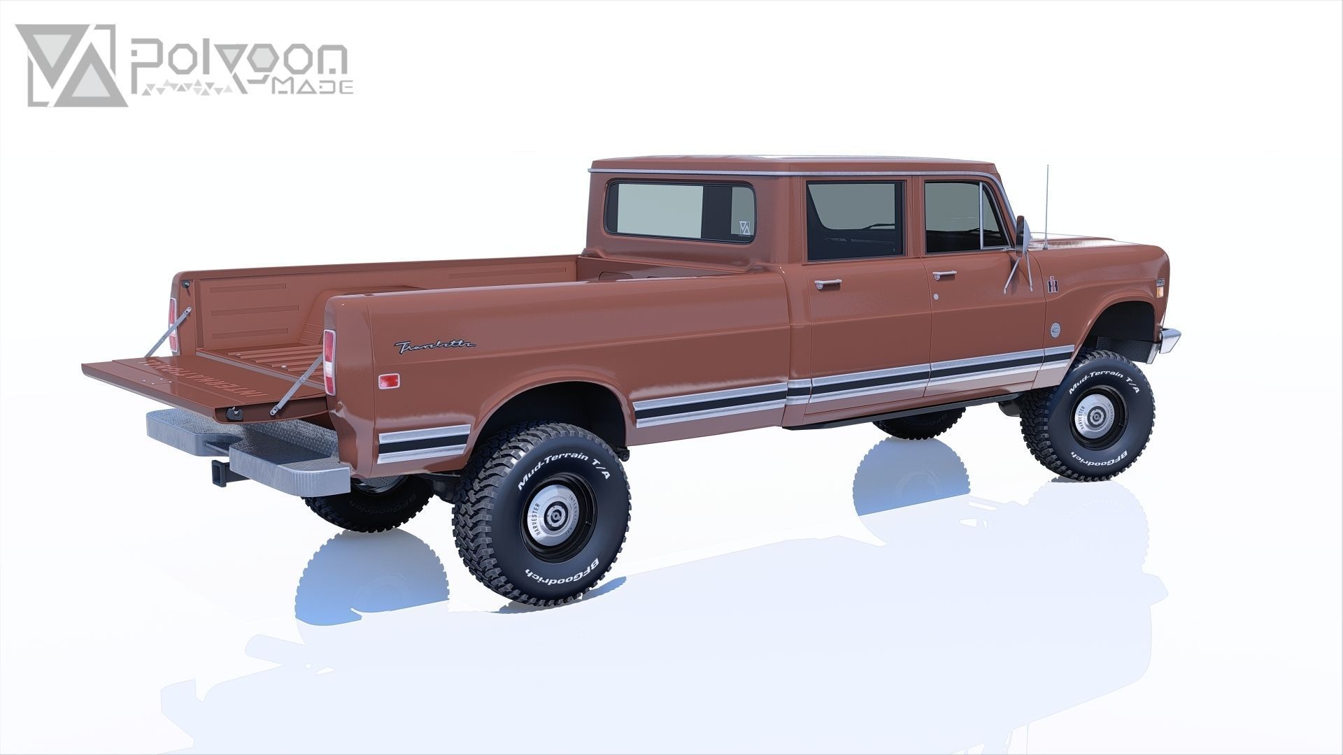International Haervester Travelette Crew Cab Full Interior 3D model_26