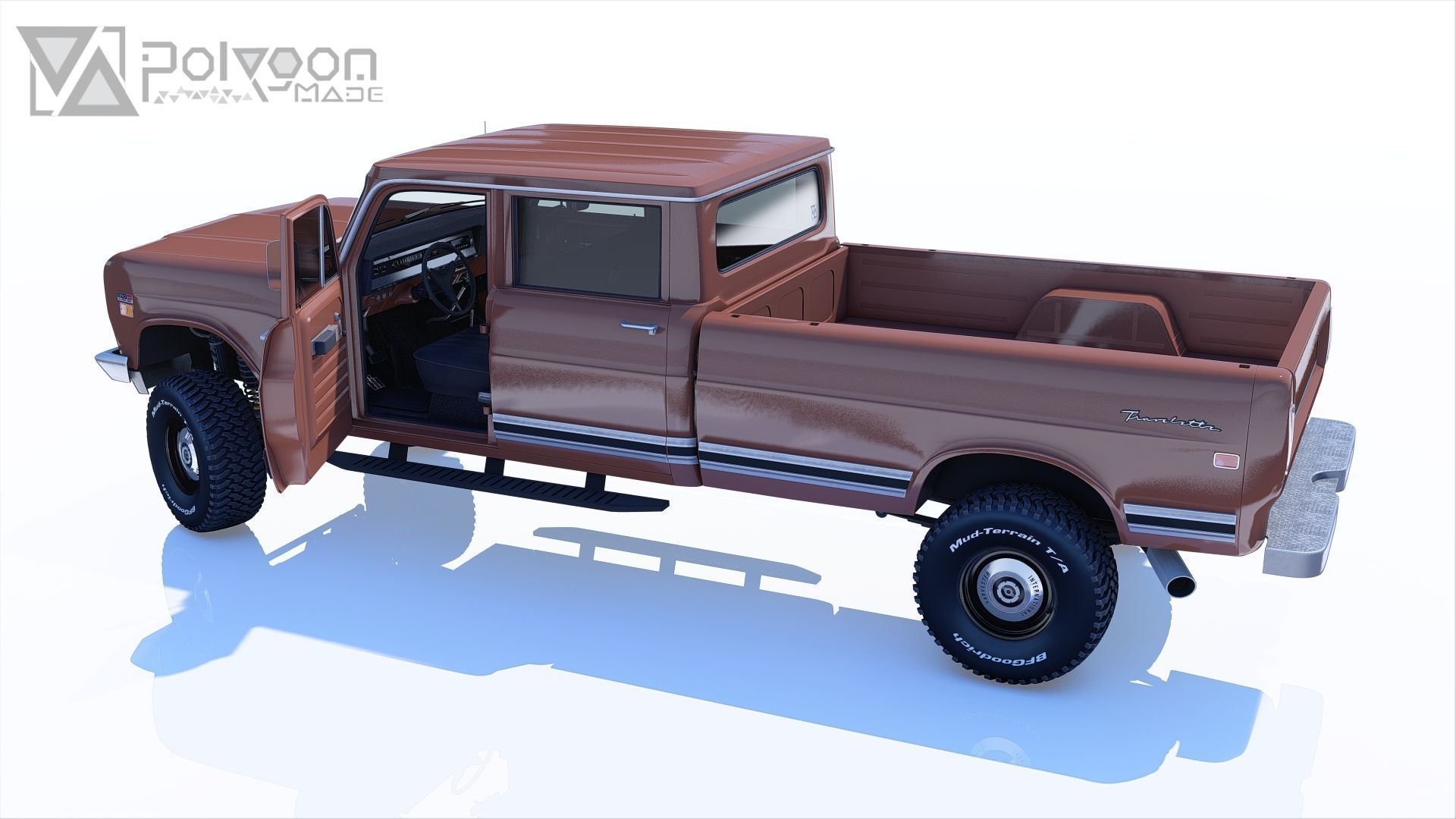 International Haervester Travelette Crew Cab Full Interior 3D model_30
