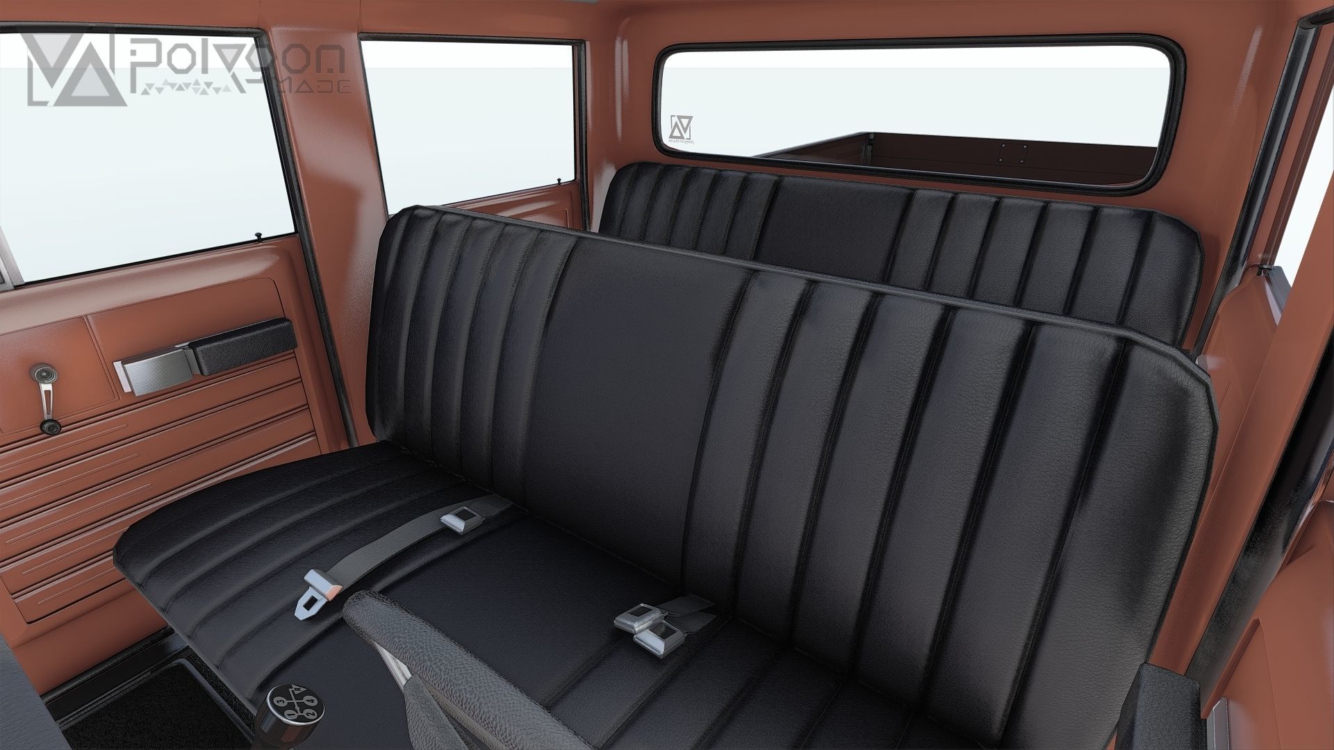 International Haervester Travelette Crew Cab Full Interior 3D model_38