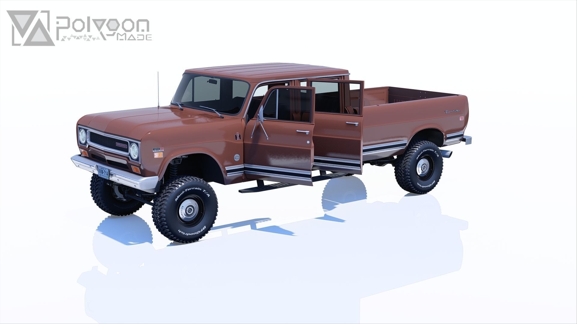 International Haervester Travelette Crew Cab Full Interior 3D model_9