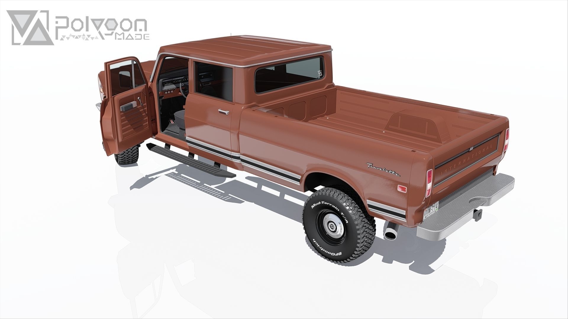 International Haervester Travelette Crew Cab Full Interior 3D model_27