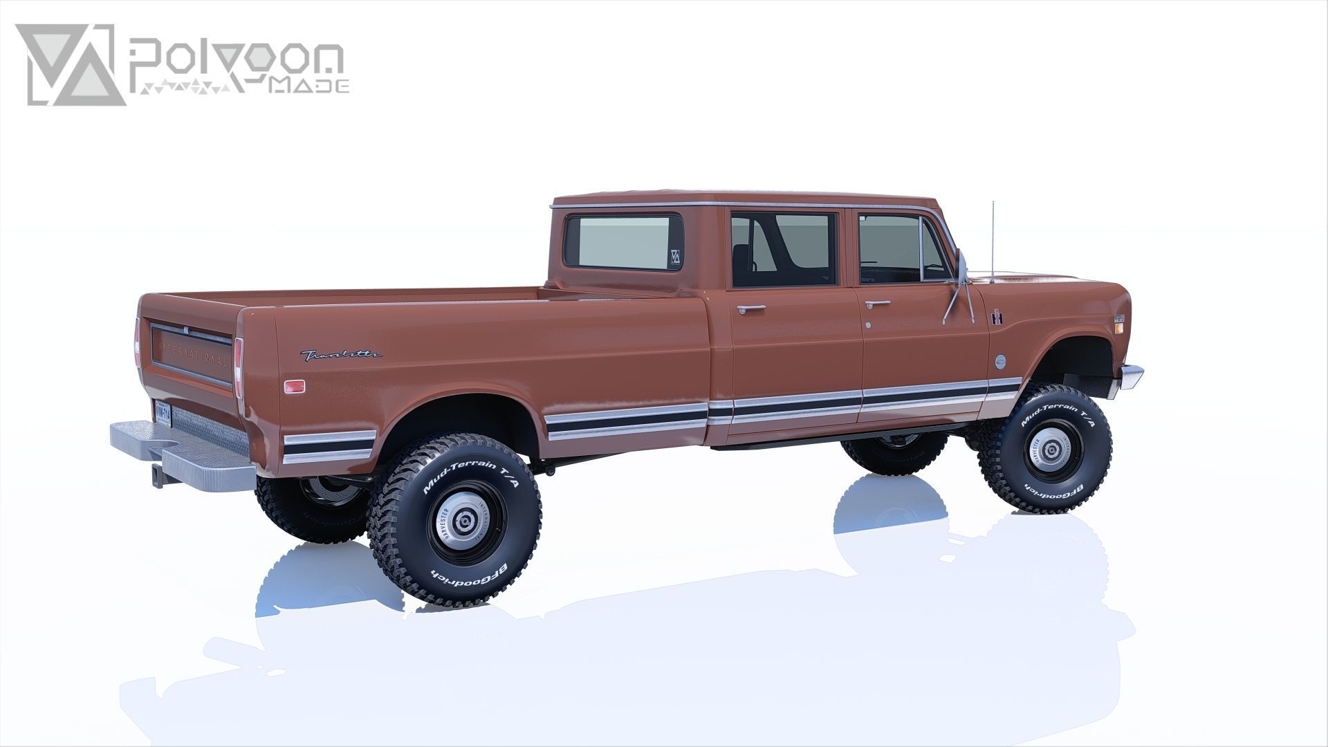 International Haervester Travelette Crew Cab Full Interior 3D model_23
