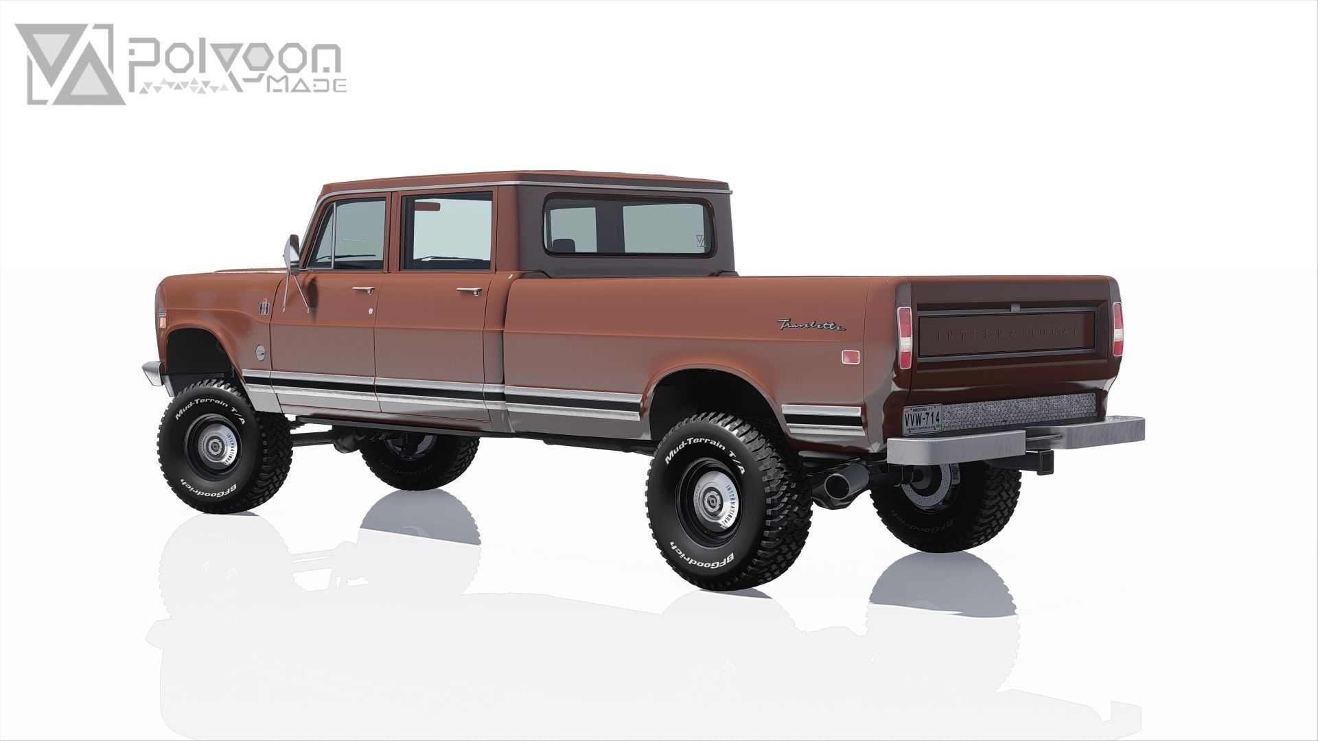 International Haervester Travelette Crew Cab Full Interior 3D model_3