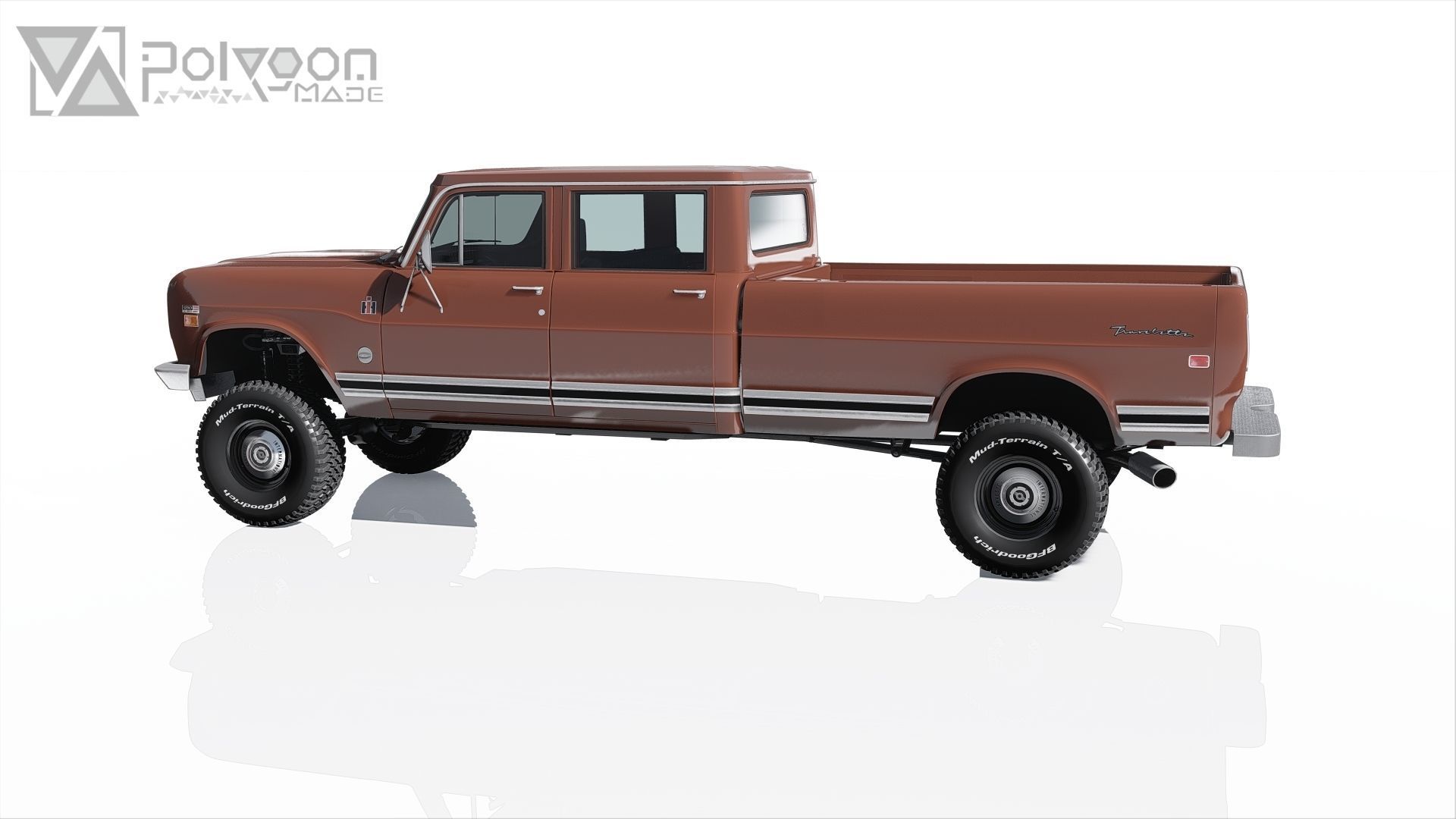 International Haervester Travelette Crew Cab Full Interior 3D model_11