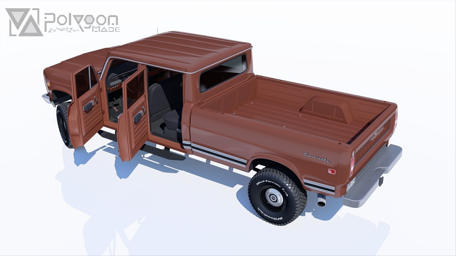 International Haervester Travelette Crew Cab Full Interior 3D model_31