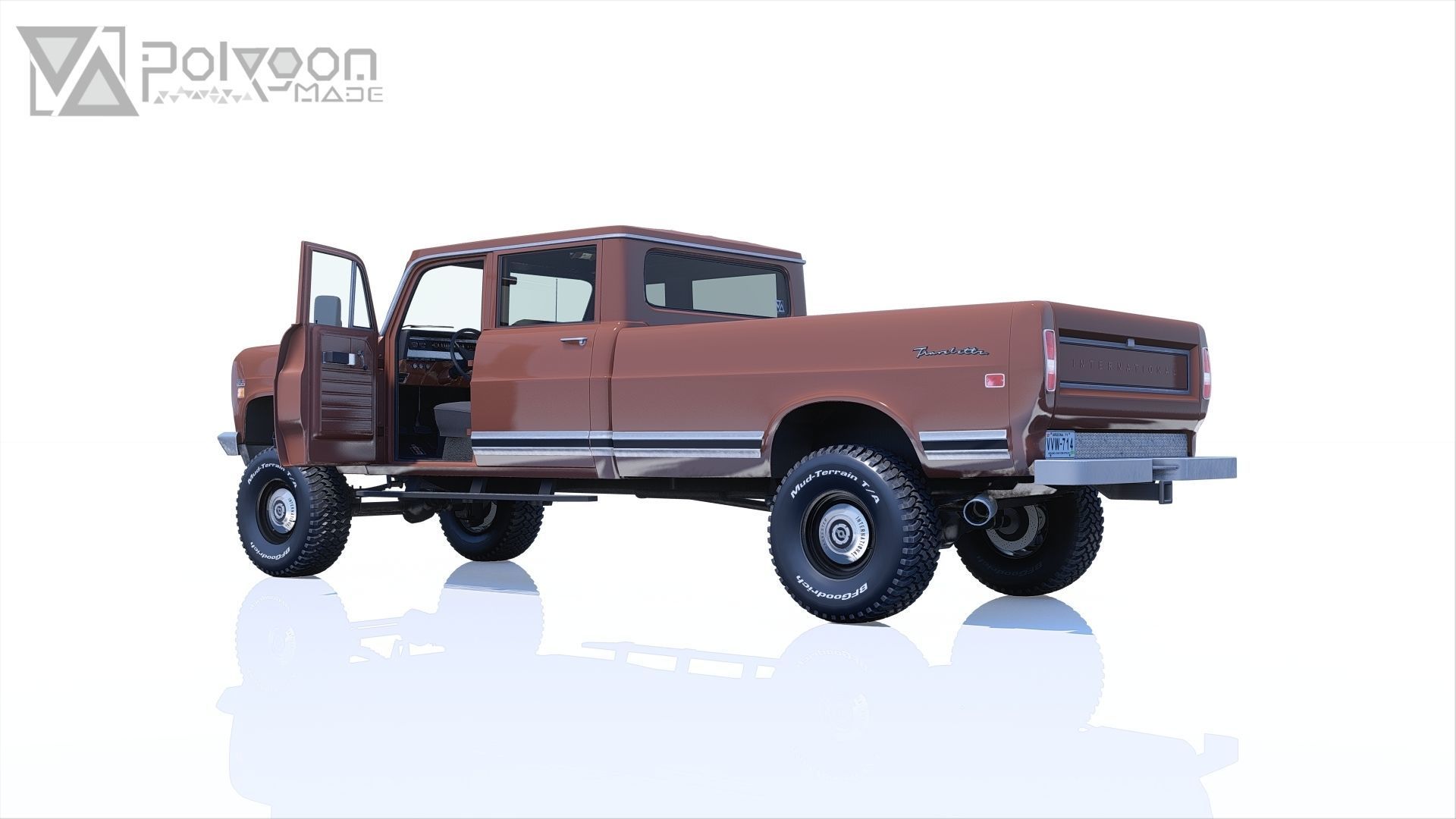 International Haervester Travelette Crew Cab Full Interior 3D model_10