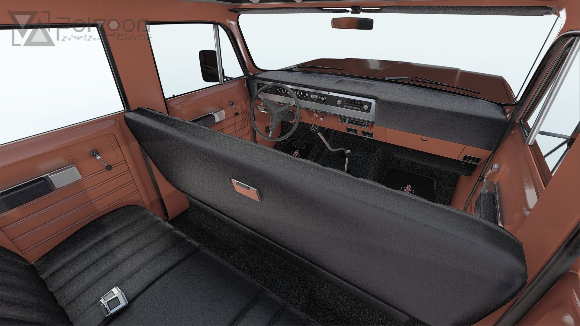 International Haervester Travelette Crew Cab Full Interior 3D model_32