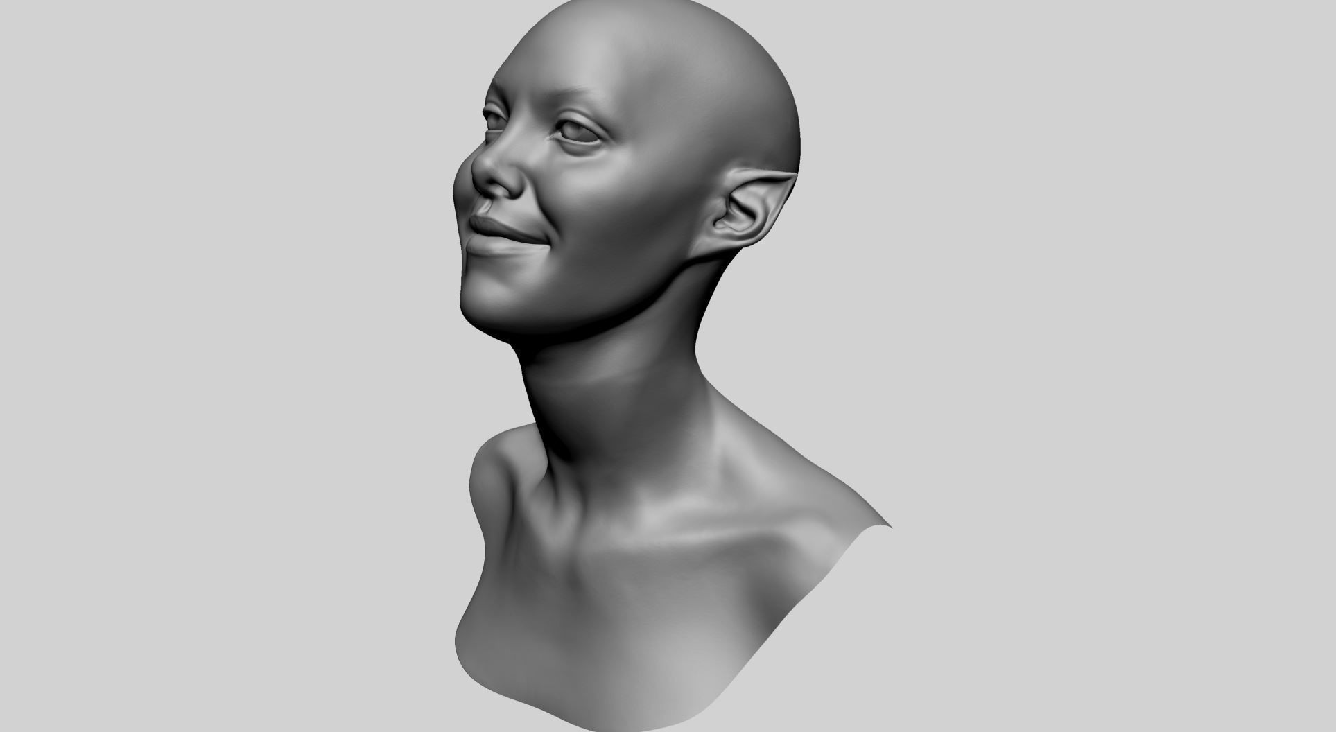 Fantasy Female Head P 3D model_6