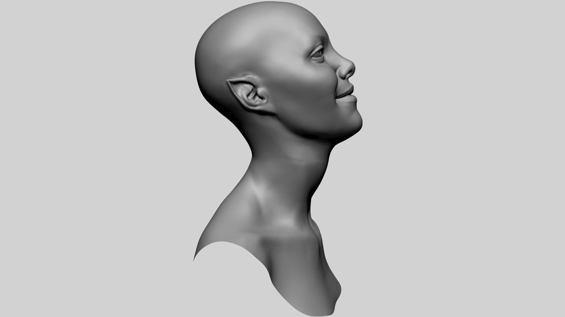 Fantasy Female Head P 3D model_2