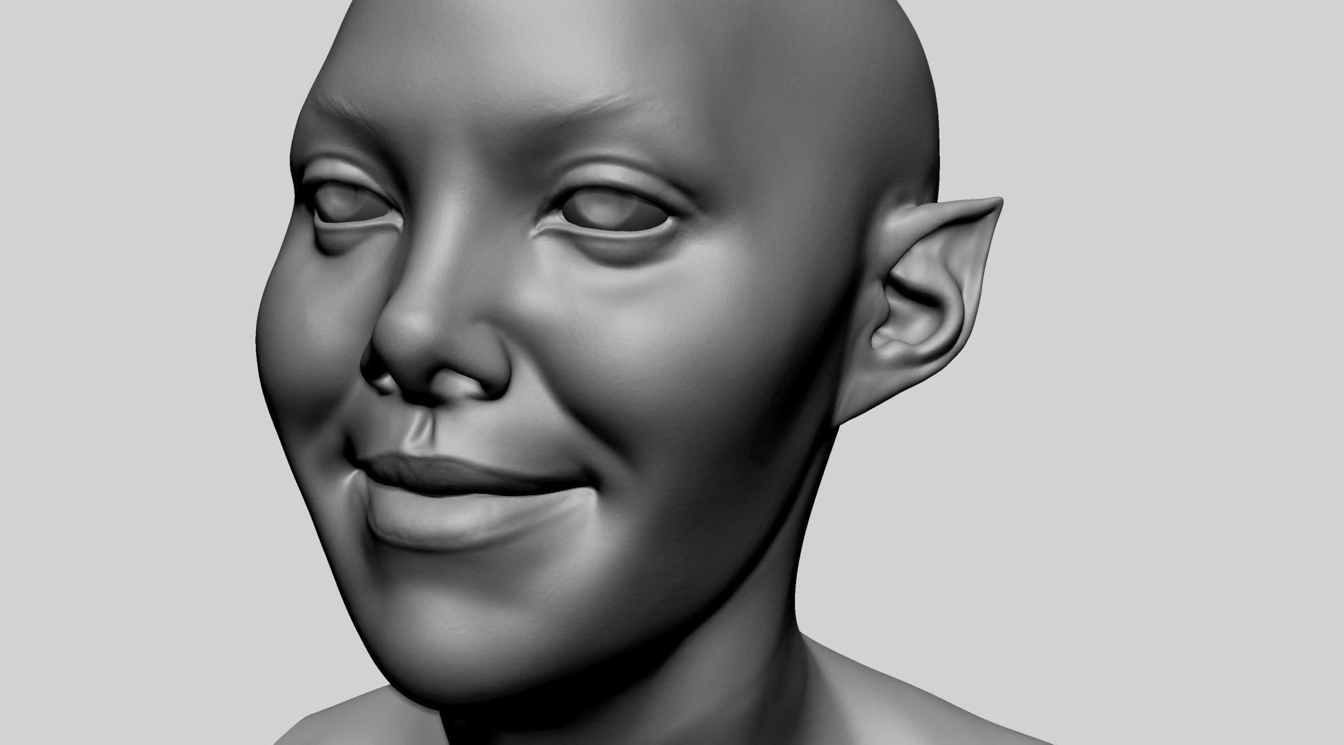 Fantasy Female Head P 3D model_10