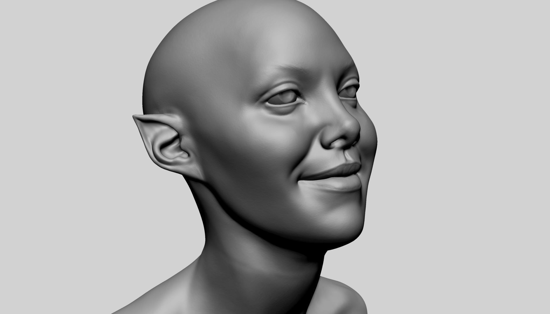Fantasy Female Head P 3D model_9