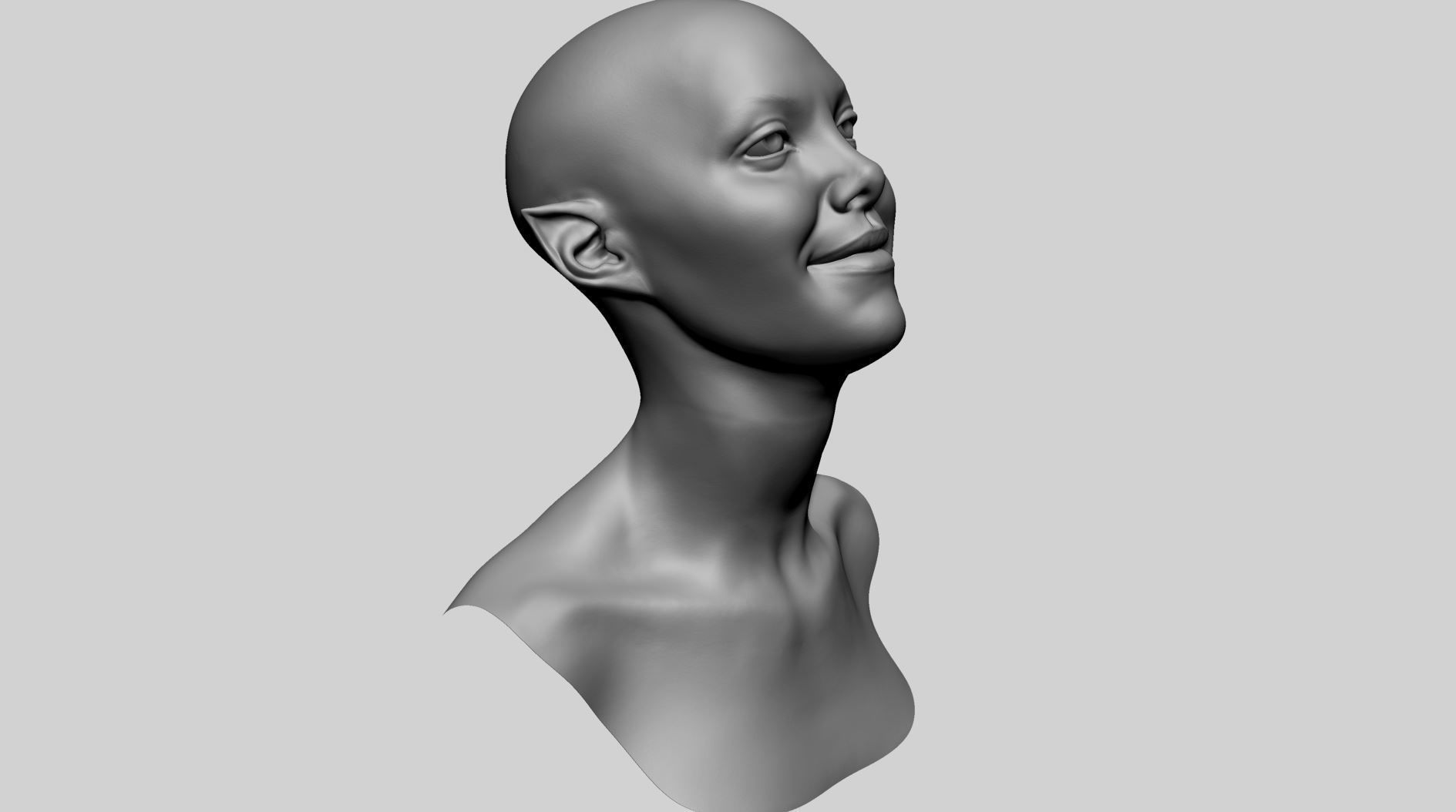 Fantasy Female Head P 3D model_1