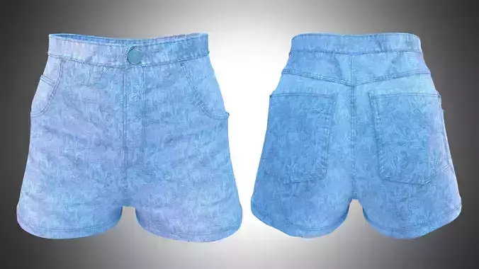 Denim Shorts Fitted to Gen8 Body Mesh