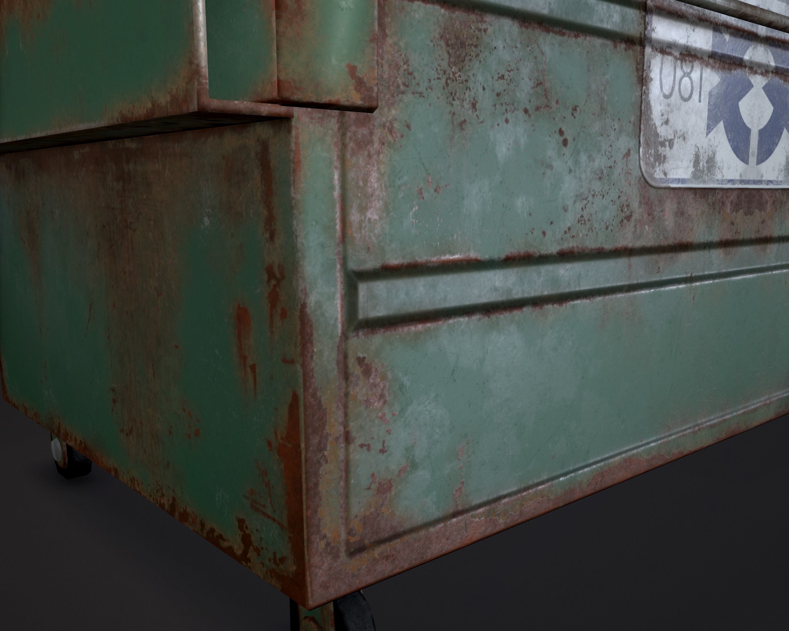 Garbage bin and bags Low-poly 3D model_6