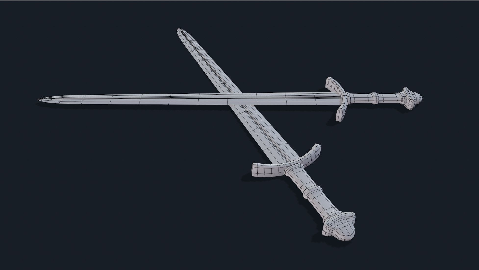 Medieval King Sword Low-poly 3D model_5