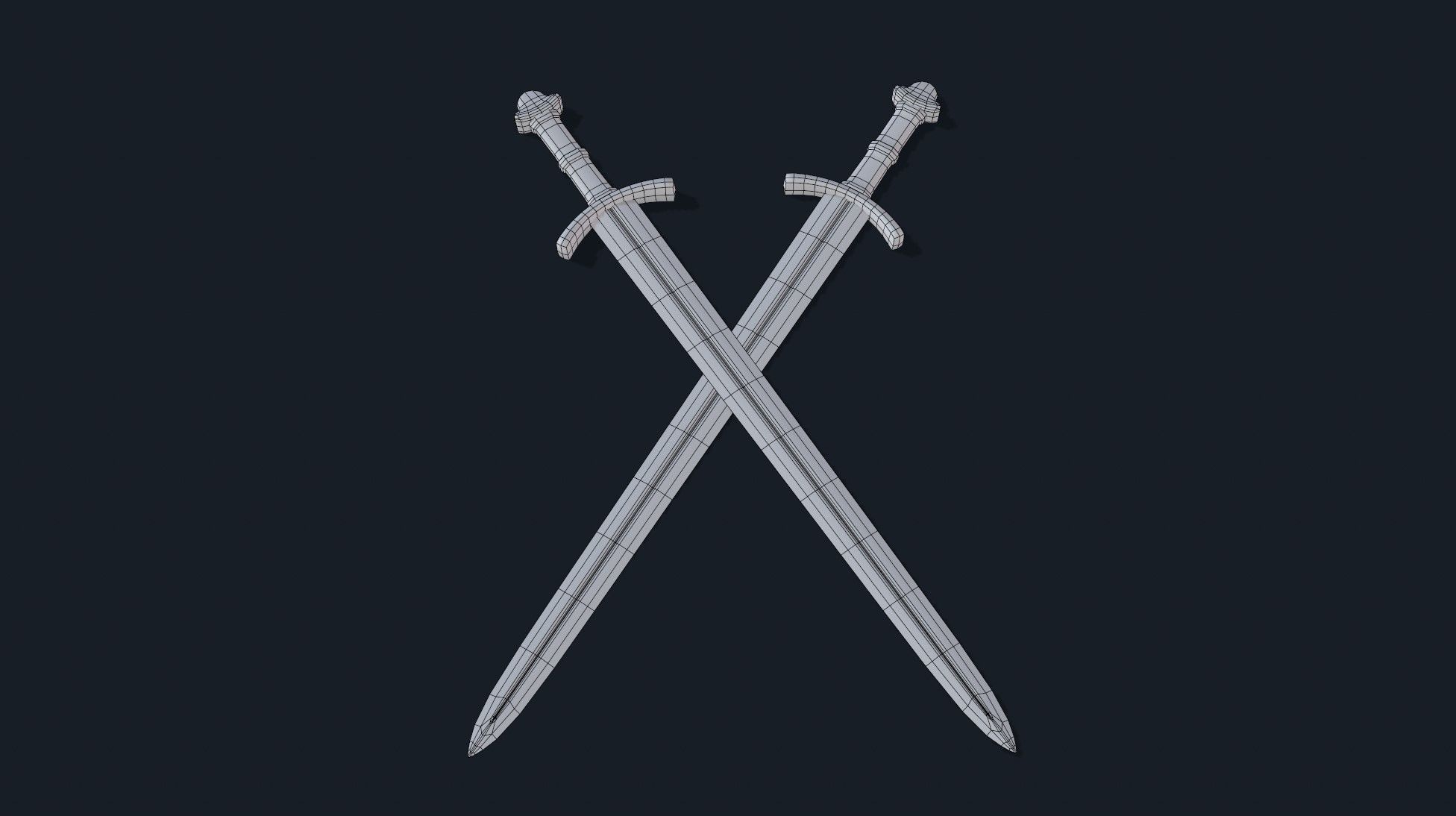 Medieval King Sword Low-poly 3D model_6