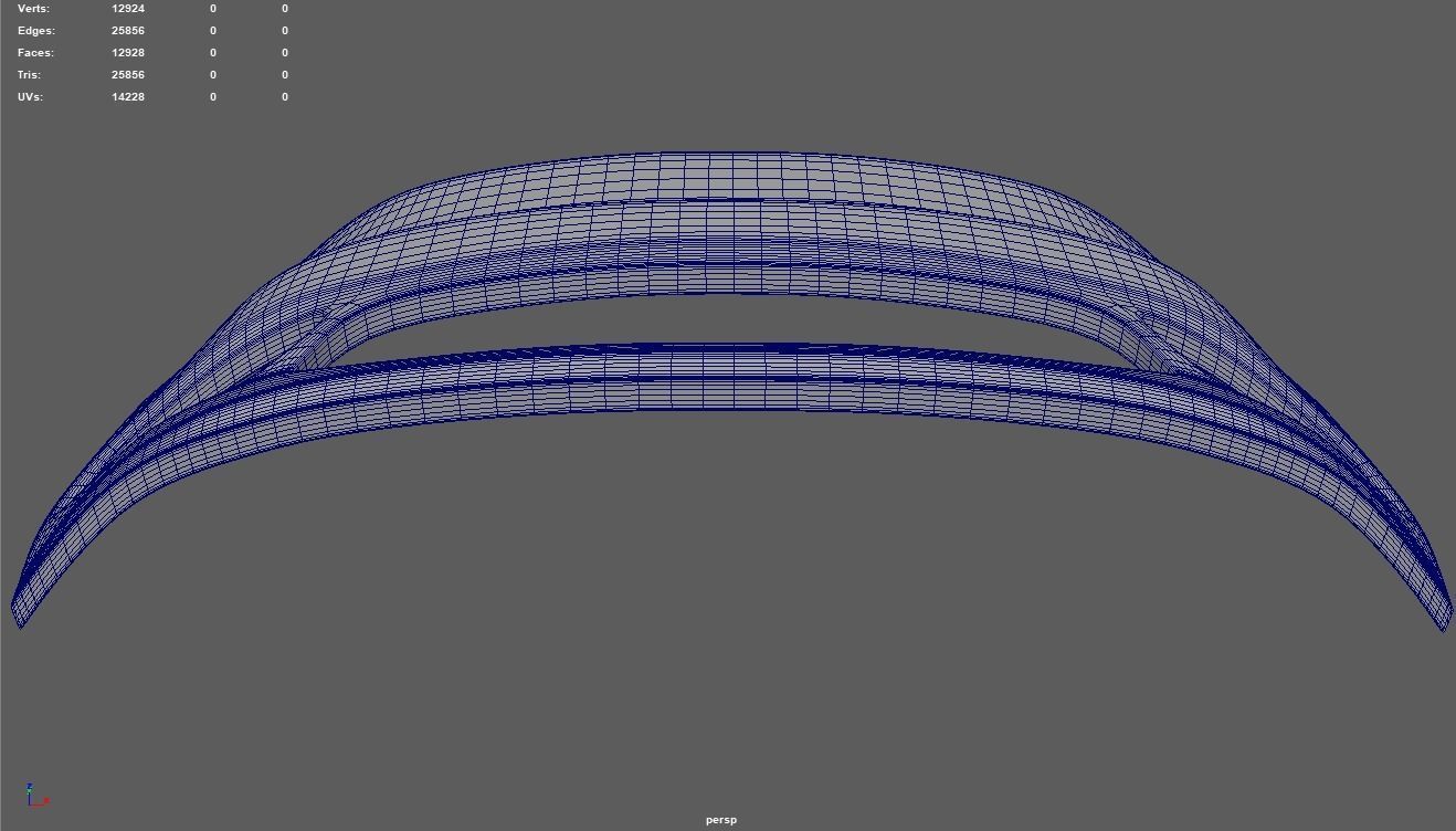 Front Bumper Custom 02 Low-poly 3D model_9