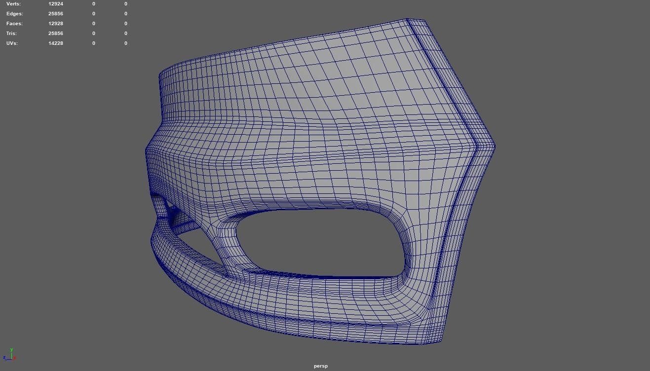 Front Bumper Custom 02 Low-poly 3D model_7