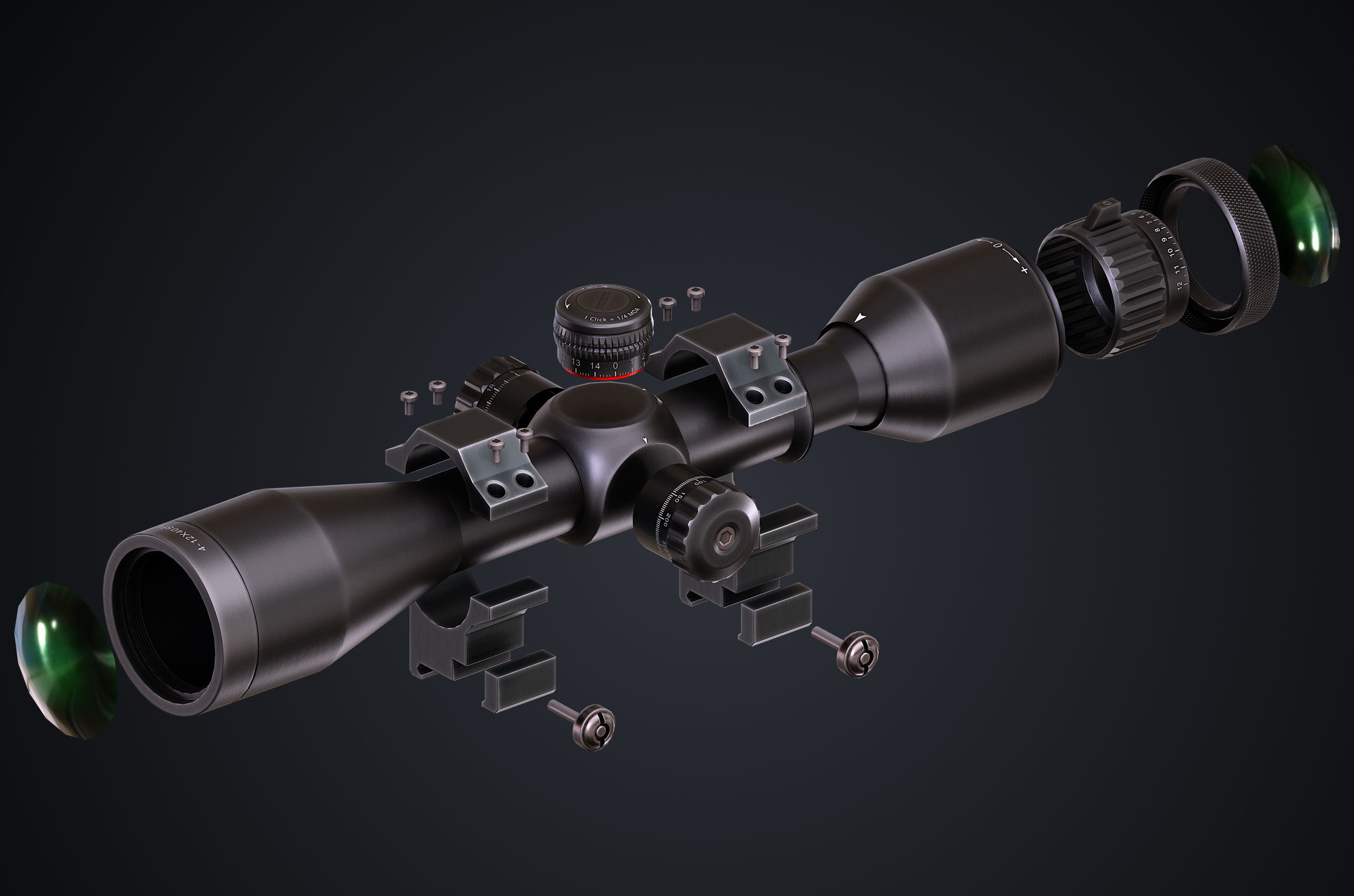 Hunting Rifle GameReady v2 Low-poly 3D model_14