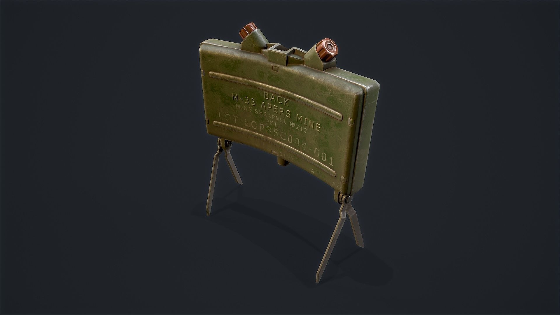 Claymore Mine Low-poly 3D model_3