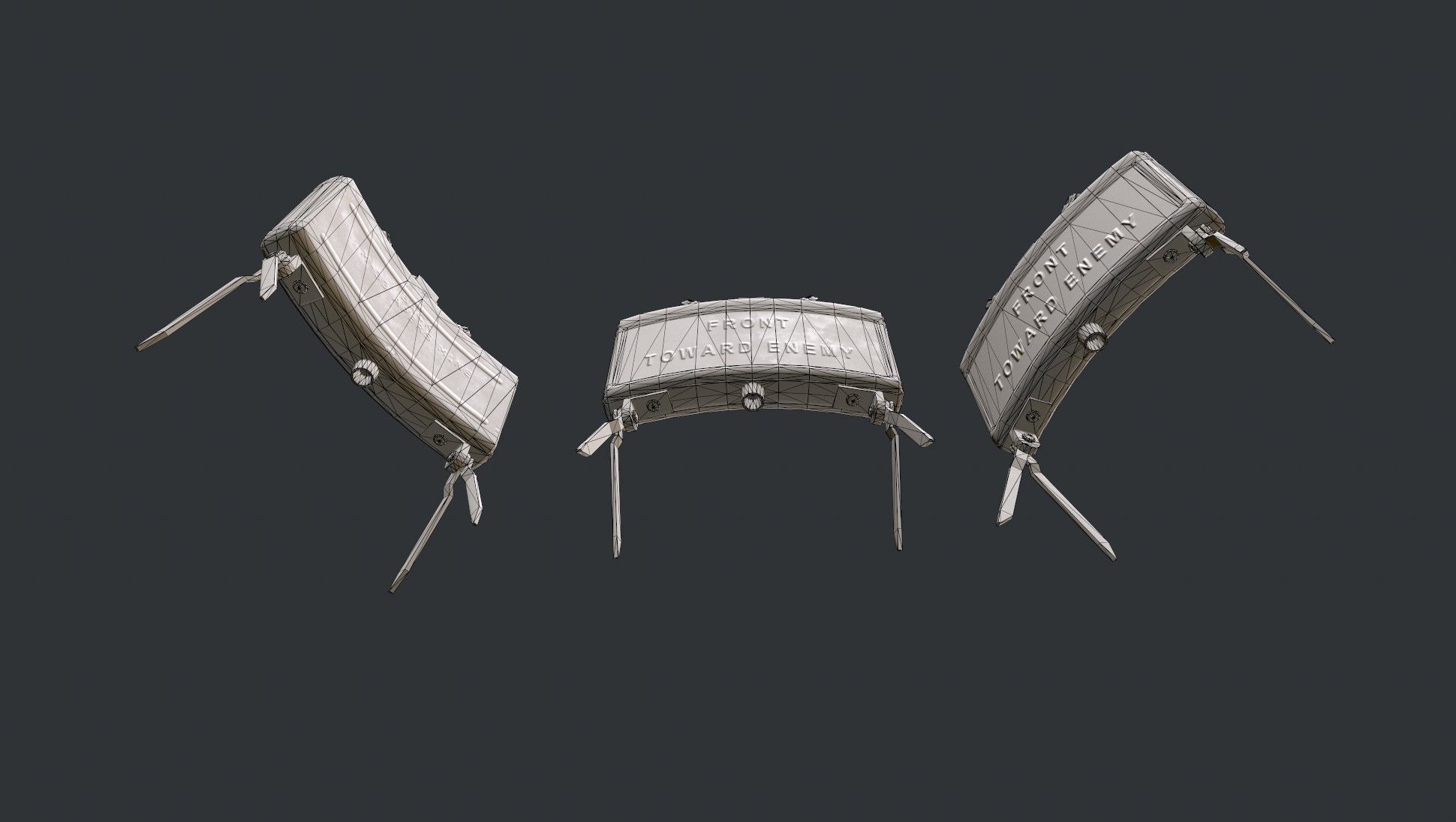 Claymore Mine Low-poly 3D model_8