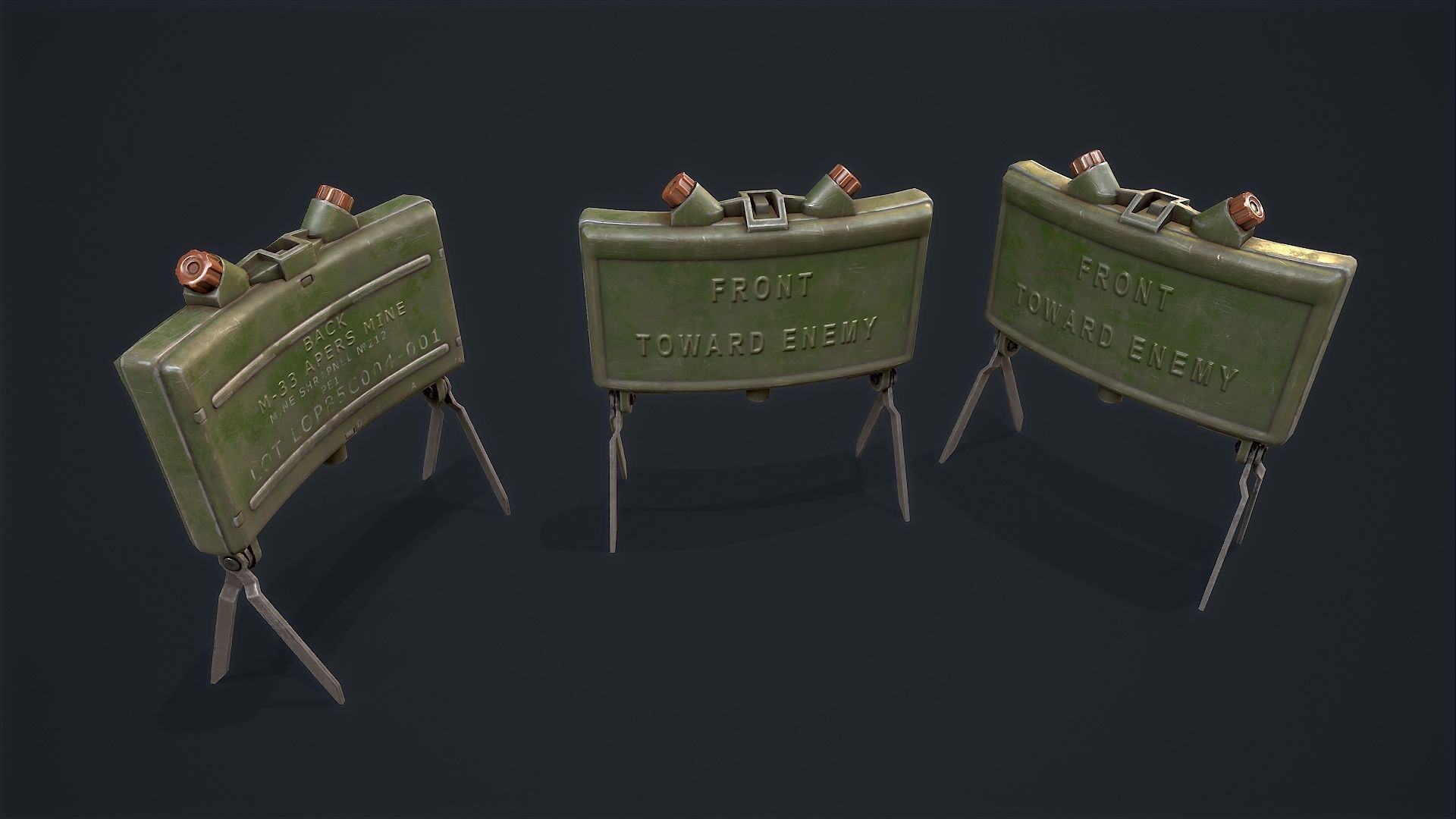 Claymore Mine Low-poly 3D model_5