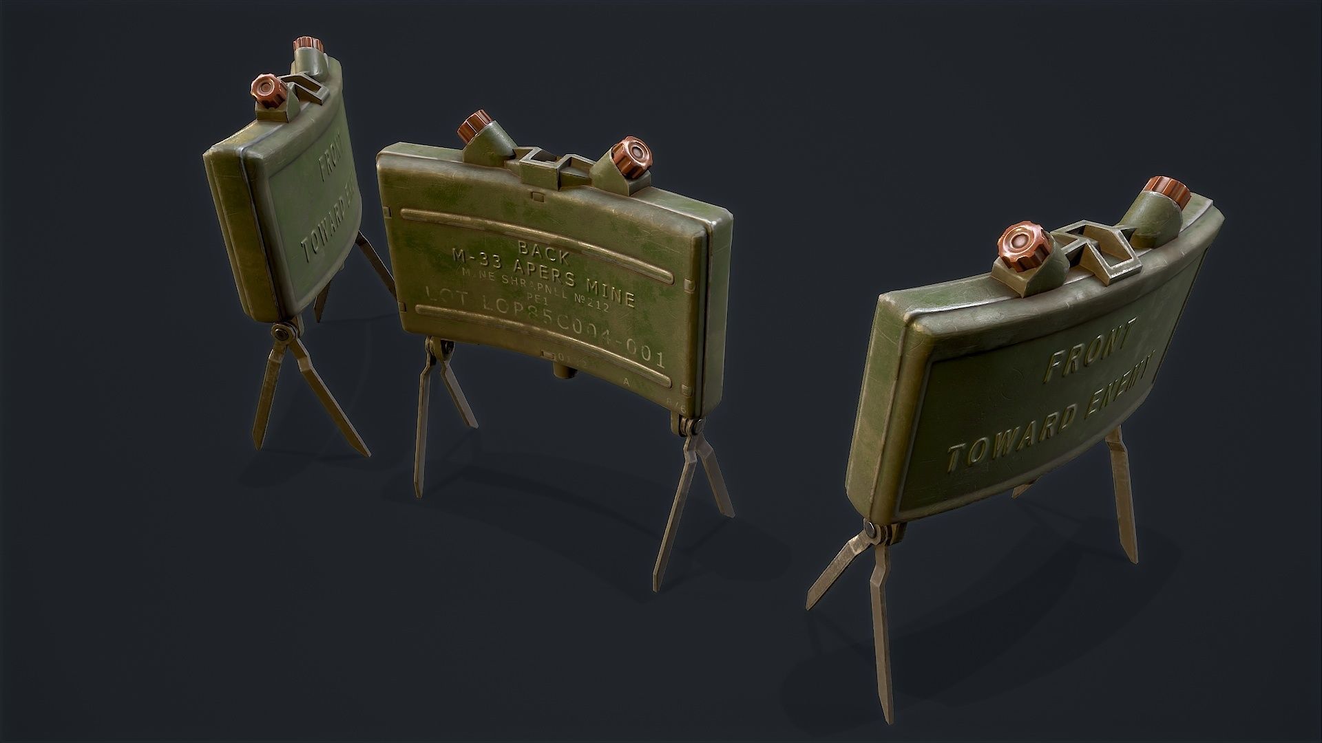 Claymore Mine Low-poly 3D model_6
