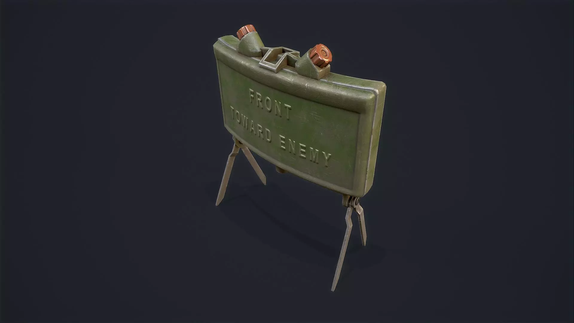 Claymore Mine Low-poly 3D model_0