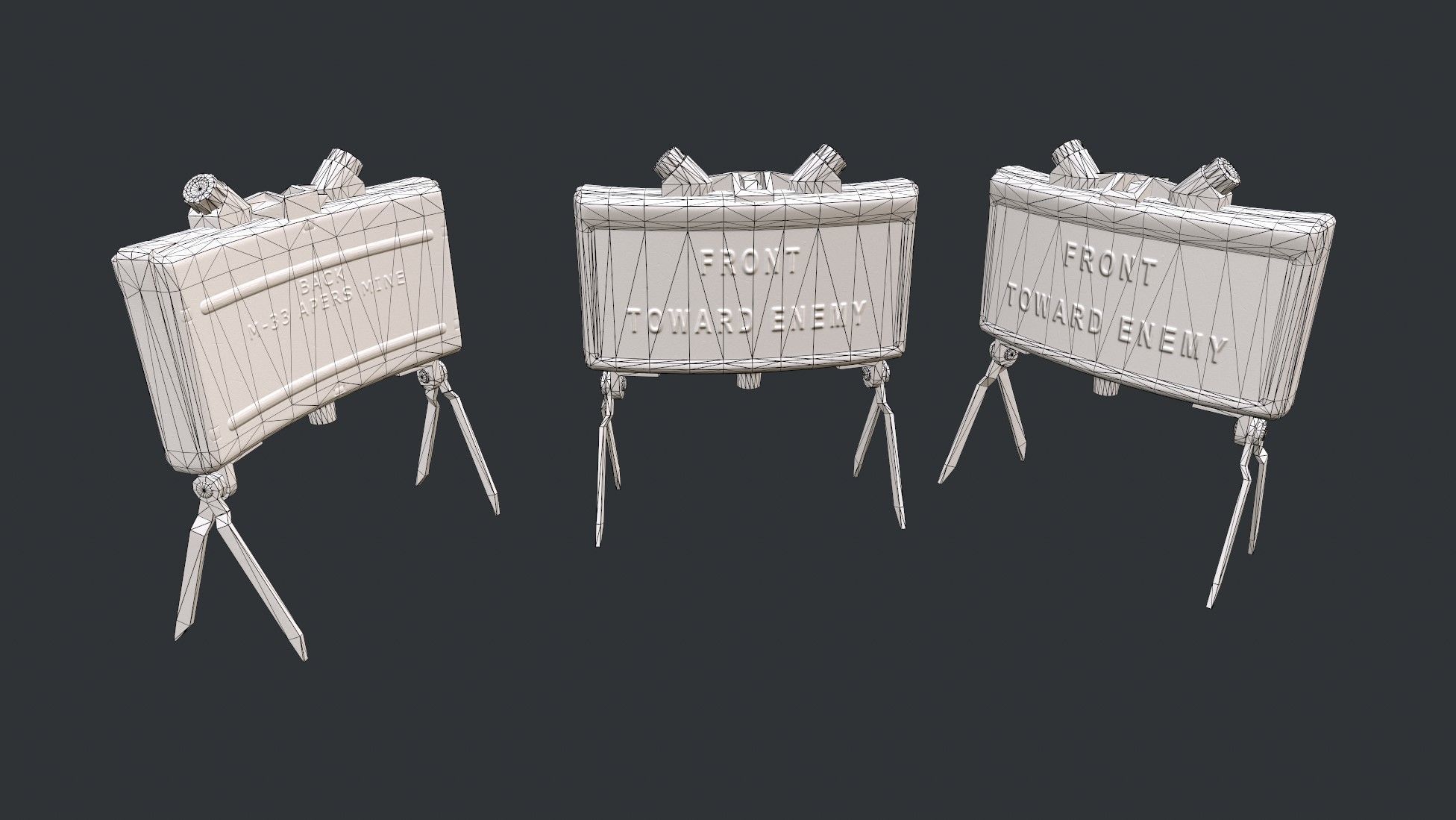 Claymore Mine Low-poly 3D model_7