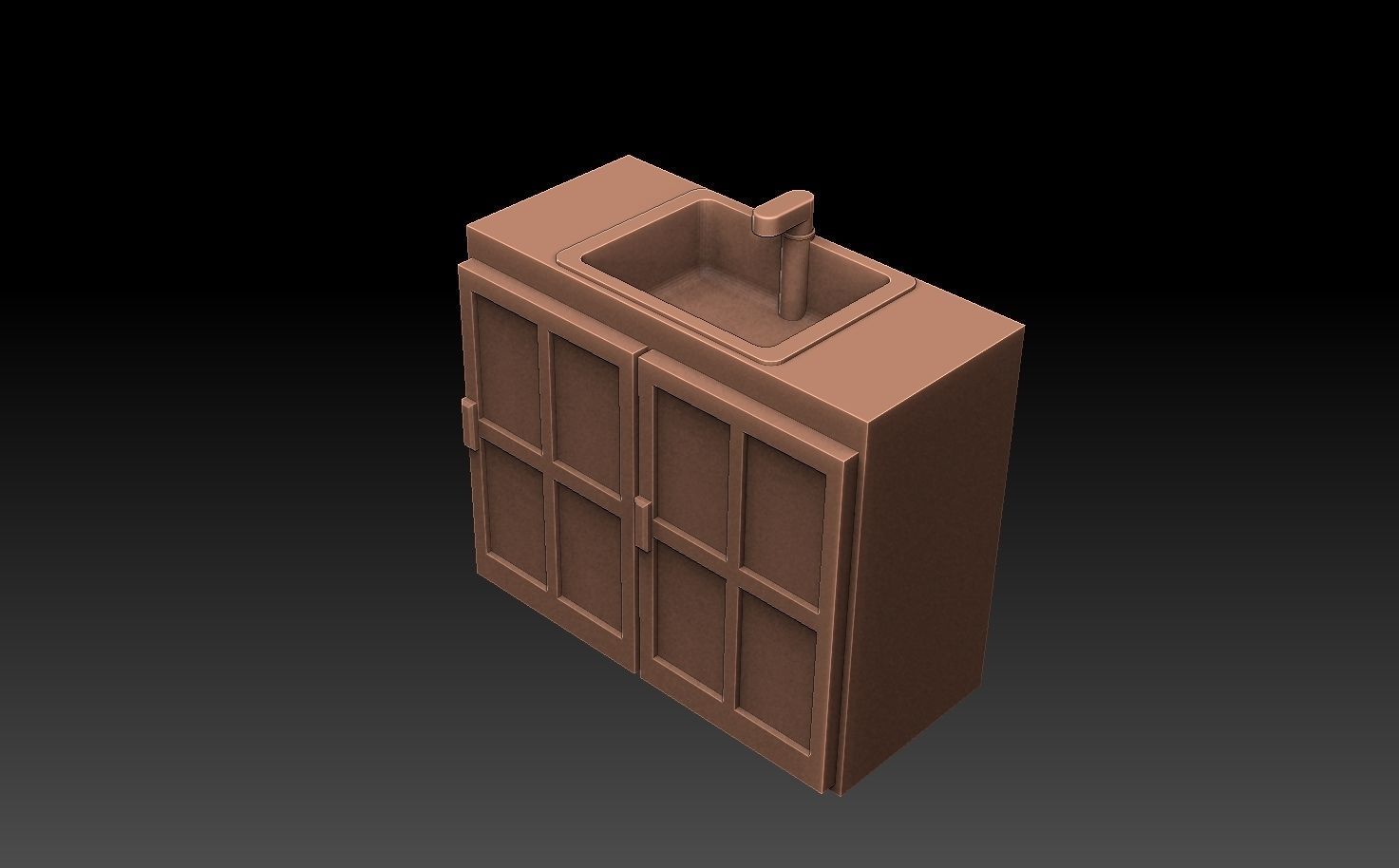 Kitchen Set microwave 3D print model_5