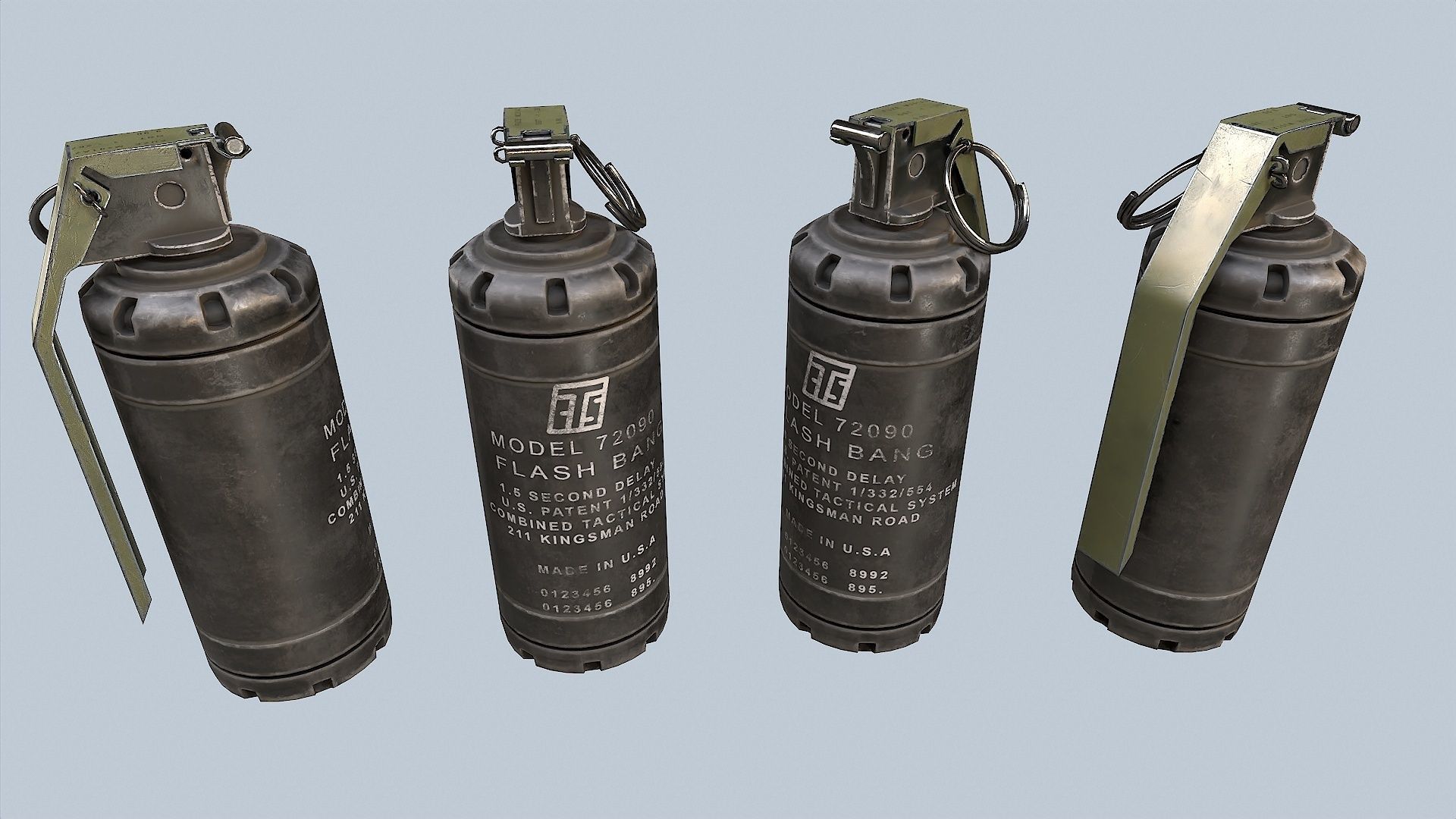 Flash Bang Low-poly 3D model_5