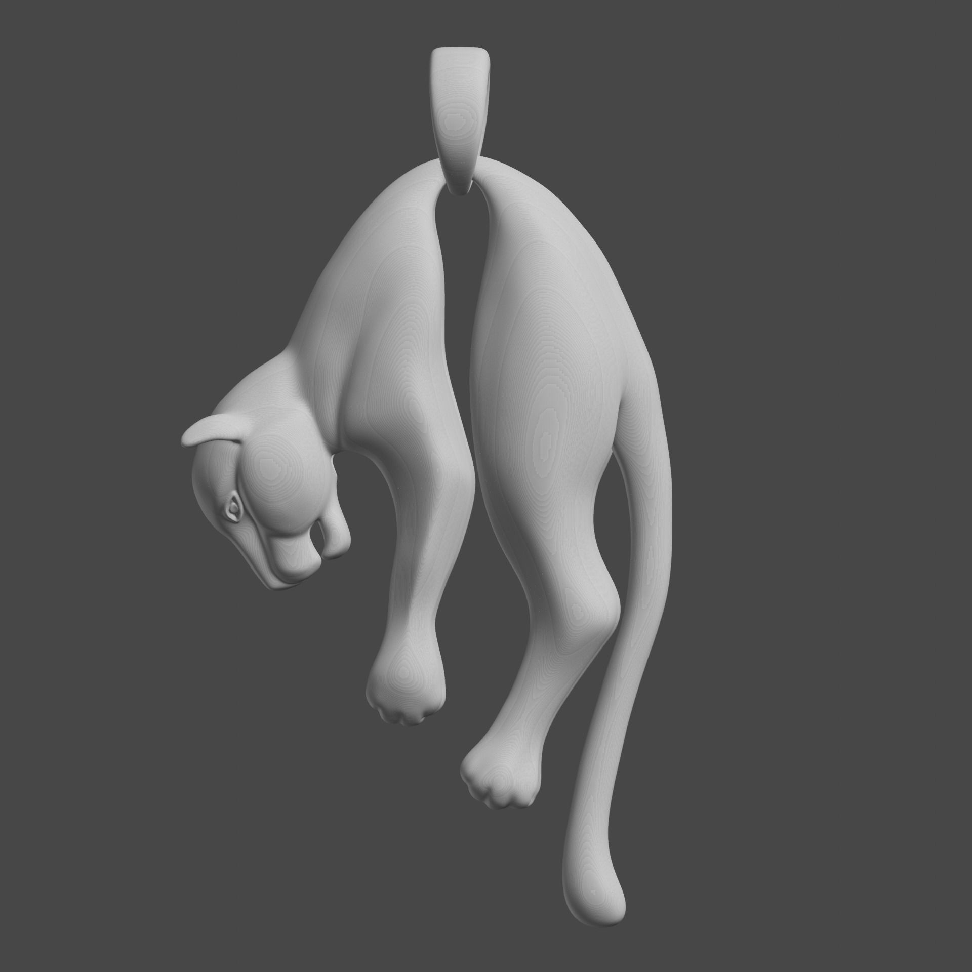 Hanging Panther Pendant 3D print model_4