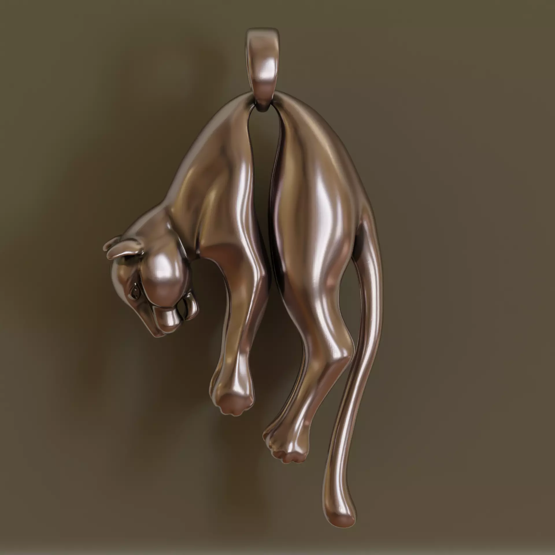 Hanging Panther Pendant 3D print model_0