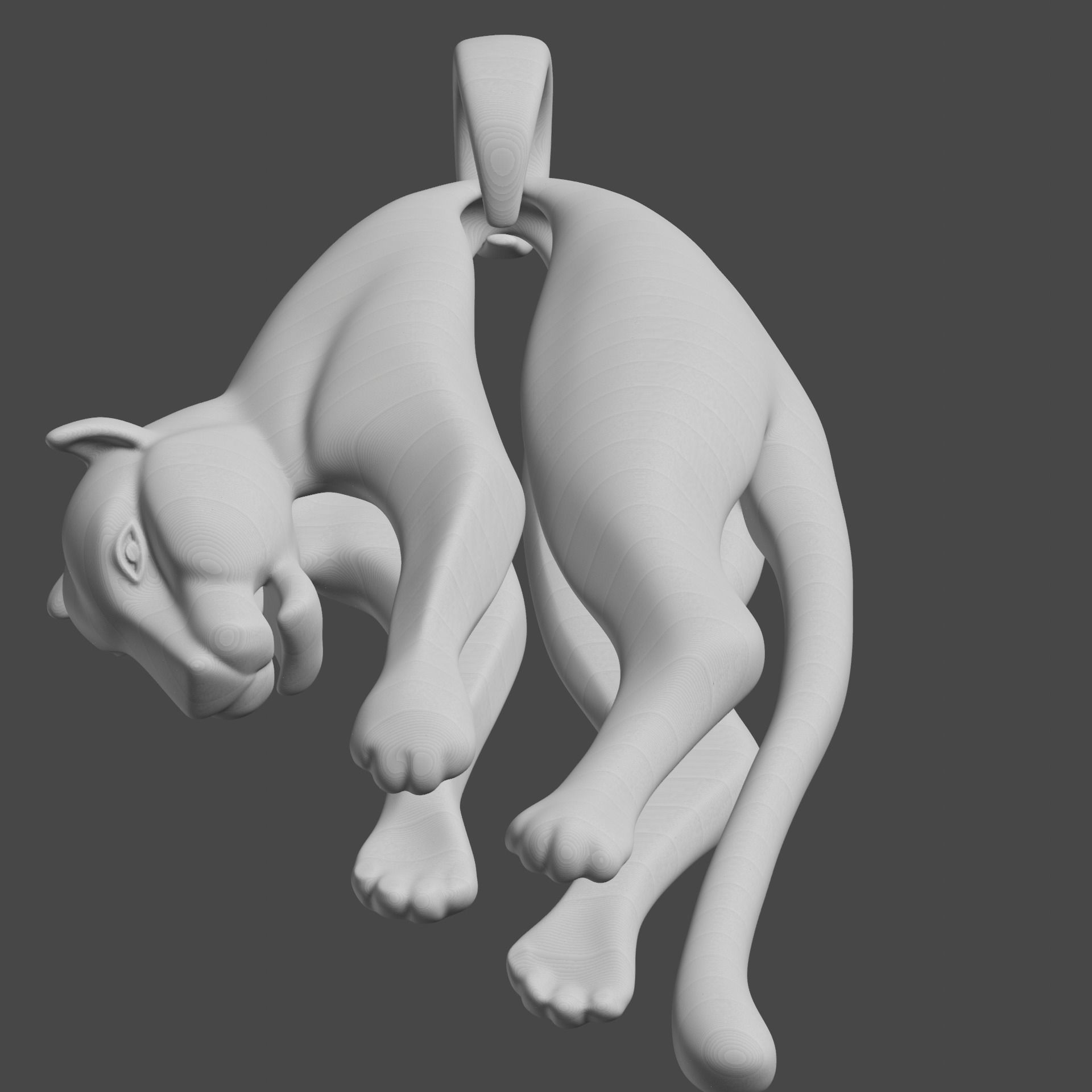 Hanging Panther Pendant 3D print model_5